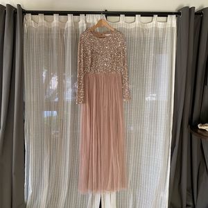 Sequin Maxi Long Sleeve ASOS Maya Dress!  Size 10